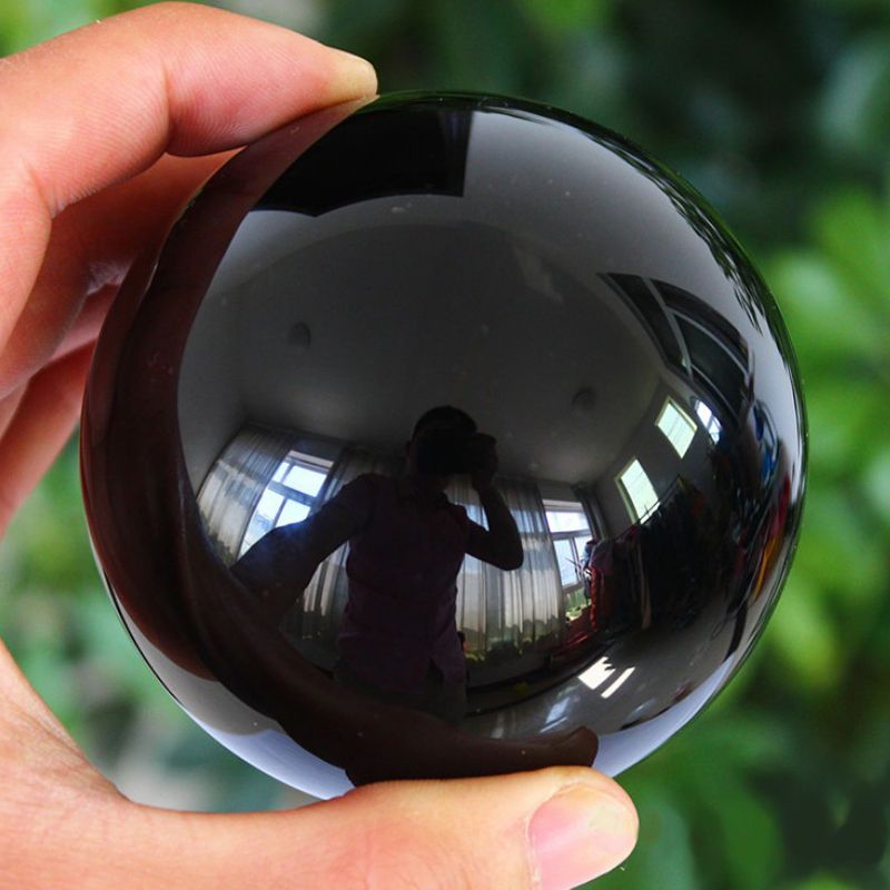 40mm/50mm Crystal Ball Asian Rare Black Obsidian Sphere Crystal Ball Healing Stone Decor Feng Shui Natural Quartz Sphere Healing