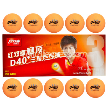 DHS 3-Star Table Tennis Ball D40+ Orange Plastic Poly Original DHS 3 STAR Yellow Ping Pong Balls