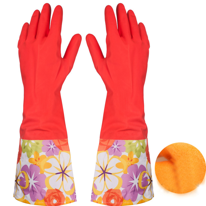 Waterproof Household Dishwashing Glove Water Dust Stop Cleaning Rubber Glove