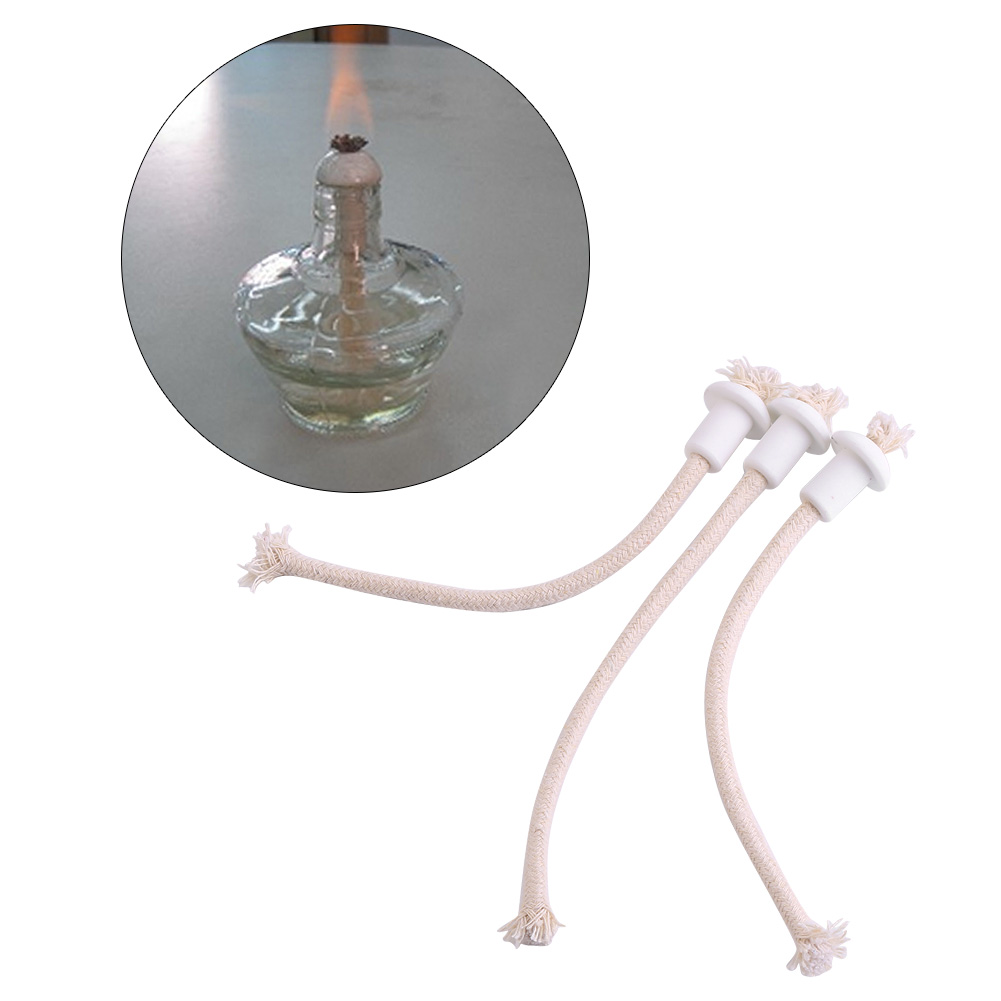 Ceramic Wick 7Pcs Ceramic Holders Torch Wine Bottle Oil Candle Lamp Fiber Glass Heat-Resistant Kerosene Wick White