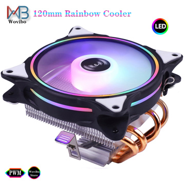 4 Heatpipes CPU Radiator Cooler 120mm 90mm RGB Low Profile Fan PWM 4PIN LGA 775 1155 115x 1366 2011 X79 X99 AMD AM4 Ventilador