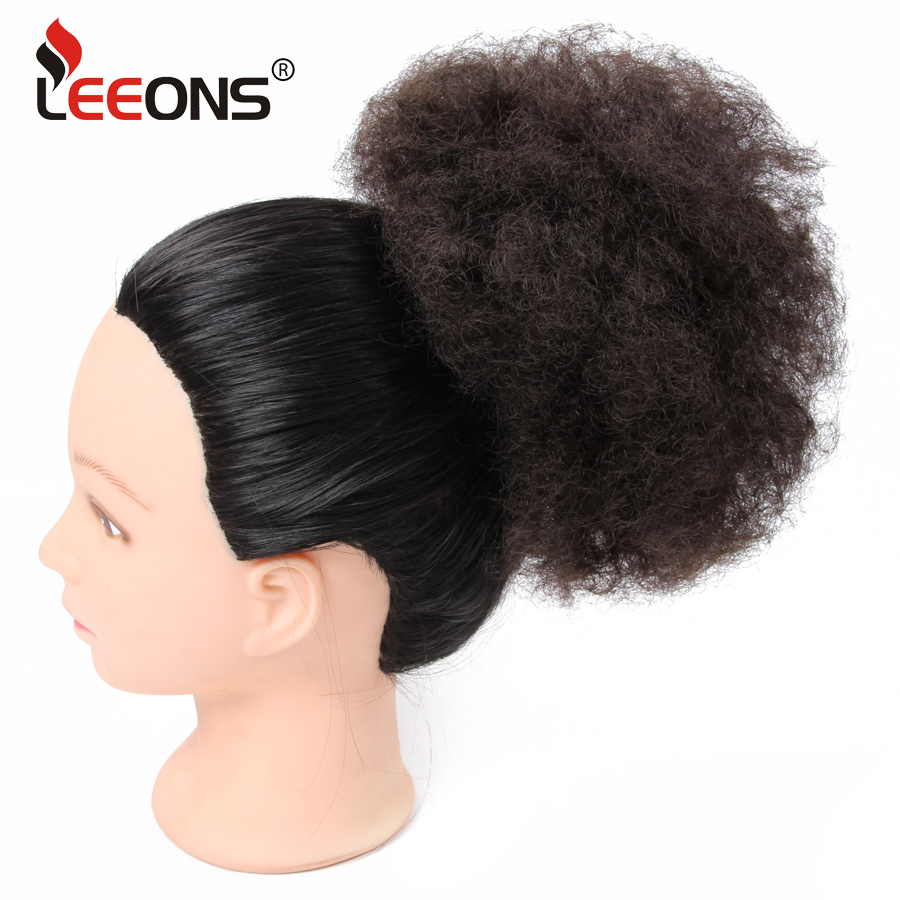 Leeons Claw Clip Ponytail Hair Extensions Drawstring Natural Hair Ponytail Pony Tail Puff Hair Synthetic Kinky Straight Ponytail