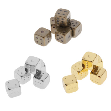 5Pcs 12mm Six Sided Dice D6 Zinc Alloy Multi Sided Dices Roleplaying DND RPG MTG Table Board Game Supplies Mahjong Accessories