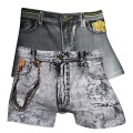 Men Boxer Denim Breathable Men's Cotton Shorts Plus Size High Elastic Boxers Male Jeans Printed Man Soft Thin Underwear