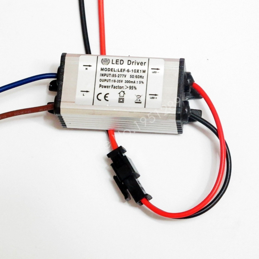 CE Certified IP67 300mA 6-10x1W Led Driver 6W/7w/8W/9W/10w Power Supply DC 18V - 35V AC 110V 220V for LED lights