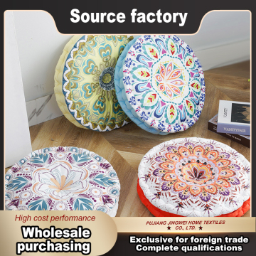 Thick Tatami Seat Pad with Chinese Floral Pattern