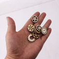Wheel Gear Pattern Mixed Natrual Wooden Scrapbooking Hollow Craft Round Random for Home Decoration