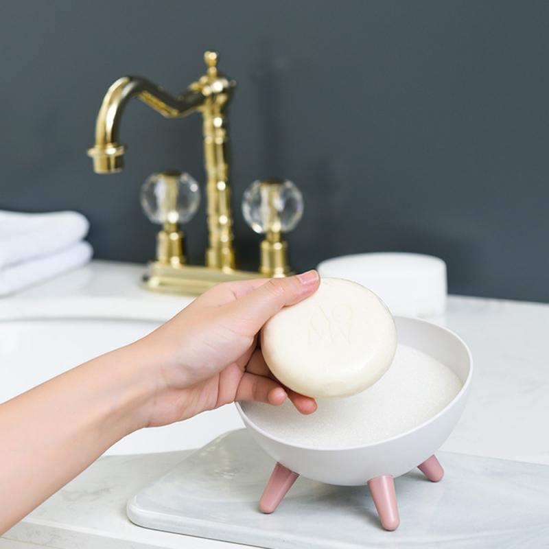 1PC Cute Hemispherical Sponge Drain Soap Holder Portable Soap Dishes Soap Storage Drying Rack Bathroom Soap Dish Toilet Rack