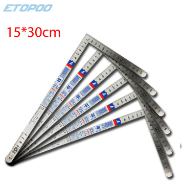 New arrival 1pc 15*30cm Stainless Steel 90 Degree Angle Square Ruler Scale