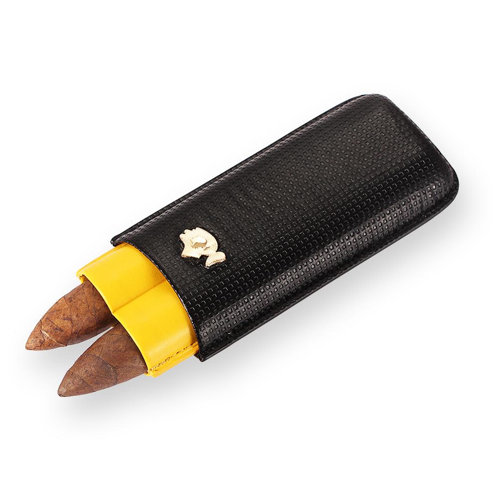 COHIBA Carbon Fibre Cigar Case Leather Mini Cigar Humidor Box Portable Cigars Holder With Gift Box