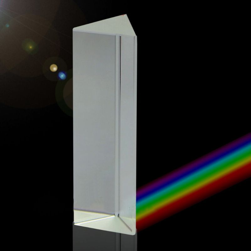10cm 4" Optical Glass Triple Triangular Prism Physics Teaching Light Spectrum