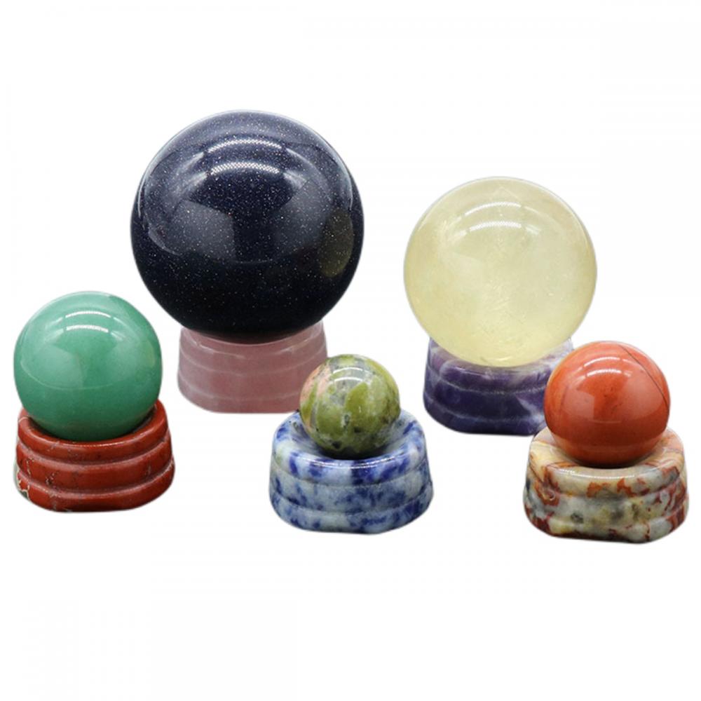 Natural gemstone recessed holder base for storing beads