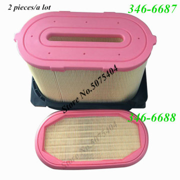 2 Pcs Brand New Air Filter 346-6687 346-6688 Air Filter Element For CAT 315 Heavy Duty Truck Diesel Filter Air Clearer