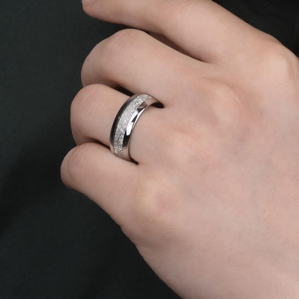 Luxury Men's Tin Foil Cool Ring Blue White Black Domed Tungsten Carbide Imitated Meteorite For Women Band Wedding Rings
