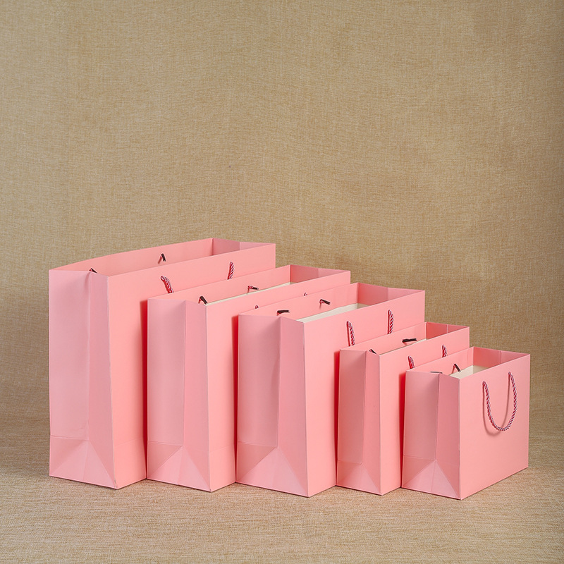 Pretty Pink Kraft Gift Bag Mini Gift Bag for Birthday Weddings Christmas Holidays Graduation Baby Showers Gift Bag Shopping Bags