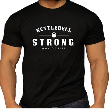 Quality Men's Strong Way of Life Kettlebell T-Shirt. Lifting Gymer O-Neck Fashion Casual High Quality Print T Shirt