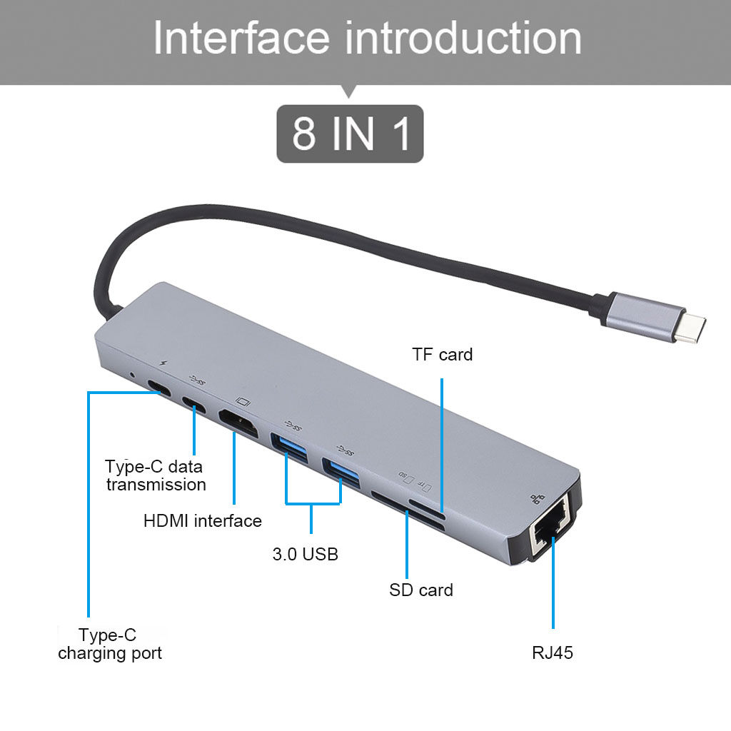 KEBIDU USB HUB C HUB to Multi USB 3.0 Adapter USB 2.0 Port SD/TF Card Reader USB-C PD for MacBook Pro 3.1 Splitter