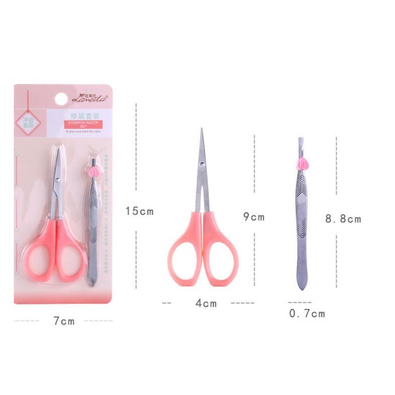 2pcs/set New Professional Nail Scissor Eyebrow Nose Eyelash Cuticle Scissors Curved Pedicure Eyebrow Tweezer Makeup Scissors