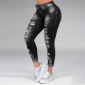Washed Ripped Jeans Women Plus Size S-5XL Korean High Waist Trousers Skinny Denim Jeans Black Blue Hollow Bleached Pencil Pants