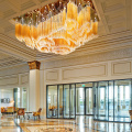 Hotel lobby glass flower tube led chandelier light