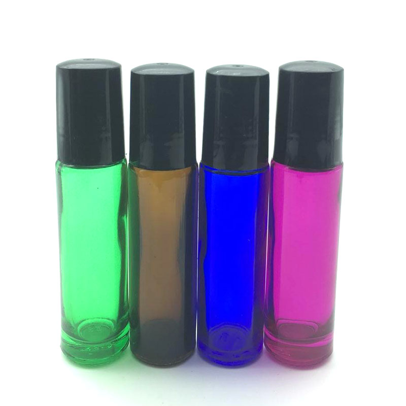 1pcs Colorful 10cc Roller Glass Bottle Empty Fragrance Perfume Essential Oil Bottle 10ml Roll-On Bottle