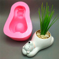 Sleeping Bear Concrete Cement Mould Silicone Flower Pot Mould DIY 3D Vase Mould