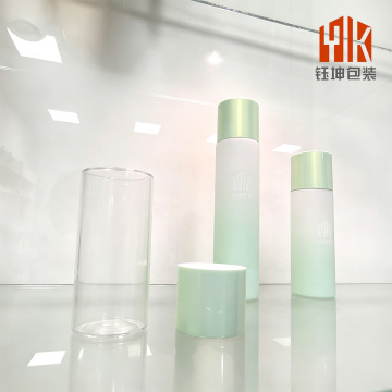 Gradient Green Frosted Cosmetic Toner Bottles