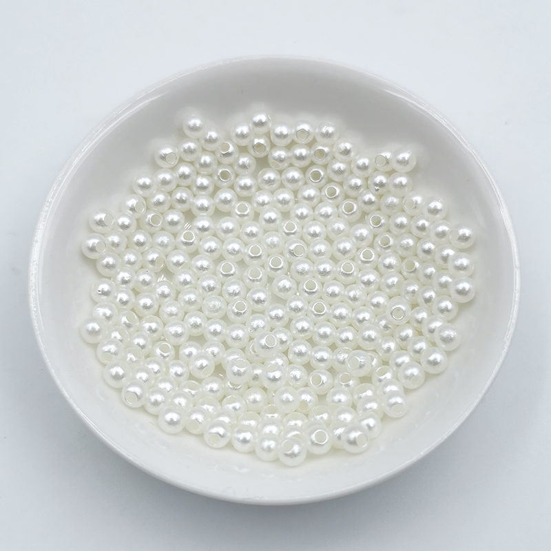 3-20 mm Acrylic Round White Imitation Pearl Loose Beads Jewelry DIY Crafts Grament Clothes Headwear Necklace Dress Bags Decor