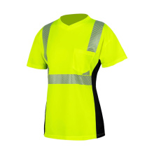 Ladies' Hi Vis Work Safety Shirt V Neck