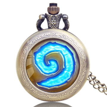 Antique Pocket Watch Hot Game WoW World of Warcraft Hearthstone Theme Quartz Nurse Watch Pendant Chain reloj de bolsillo hombre