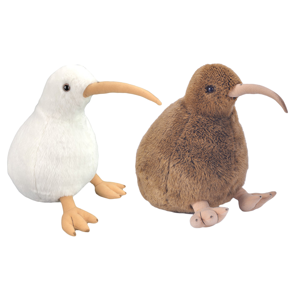 Lifelike Cute Kiwis Plush Toy Lovely Bird Stuffed Animals Toy Birthday Soft Plush Dolls Brown and White