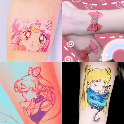 50pcs Sailor Moon Tattoo Stickers Waterproof Water Transfer Tattoo Cosplay Costume Props