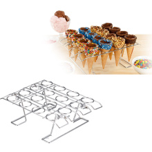 Diy Ice Cream Cone Holder Stainless Steel Ice Cream Cone Display Rack Baking Cake Cone Cupcake Cooling Tray Rack Holder Stand