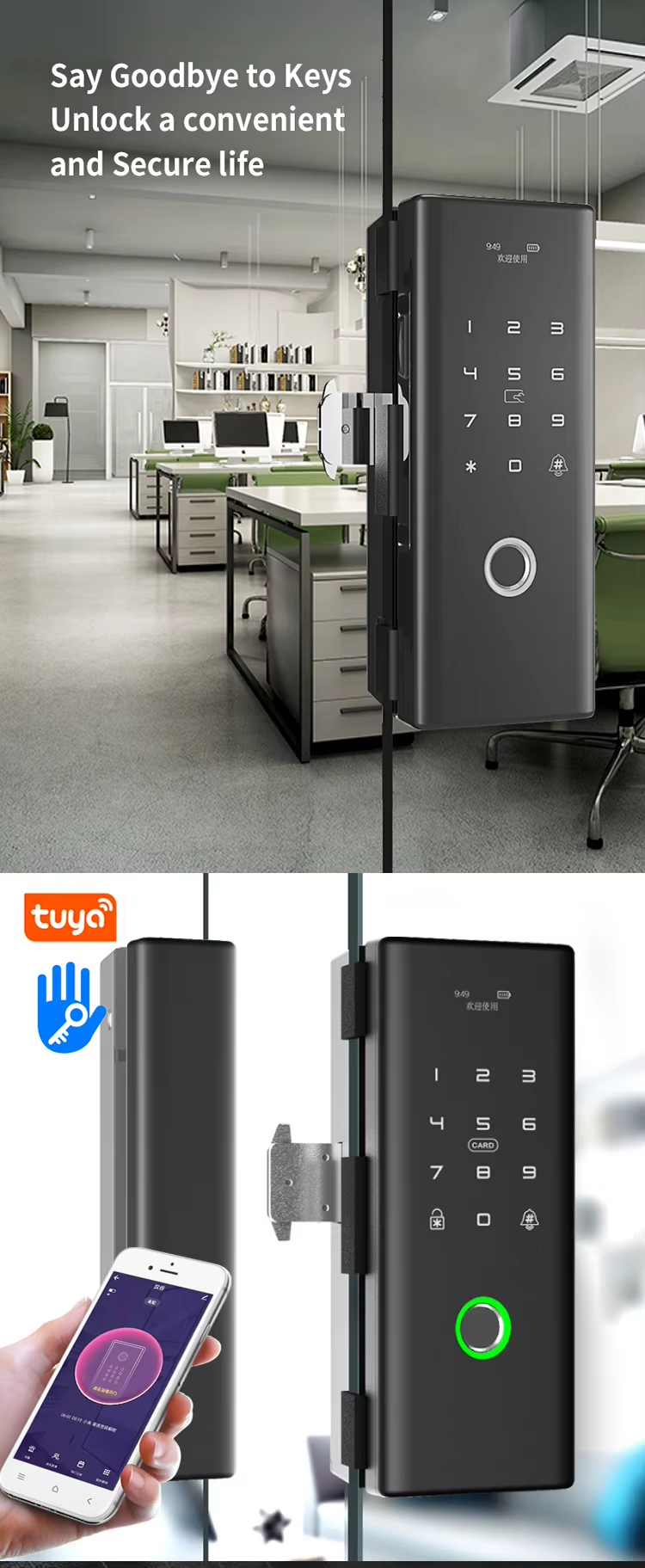 1 tuya glass door lock