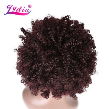 Lydia 8inch Synthetic Chignon Bun Curly 99J# Hair With Two Plastic Combs Easy Chignon Updo for Short Hair Wedding Hairstyle