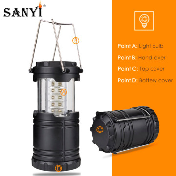 Collapsible 30 LED Camping Lantern Outdoor Portable Lights Water Resistant Hanging Tent Flashlight Camping Lighting Lamp