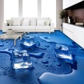 Custom Photo Floor Wallpaper 3D Stereoscopic Ice Cubes Water Drops Waterproof Living Room Bathroom Floor Sticker Mural Wallpaper