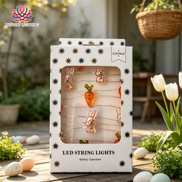 Carrot and Bunny Copper Wire Fairy Lights, 20L