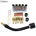 24Pcs/Set Brass Red Copper MB-15AK MIG Welder Torch Nozzle Conductive Tips Goose Neck Bend Tube Connecting Rod Wrench for Binzel