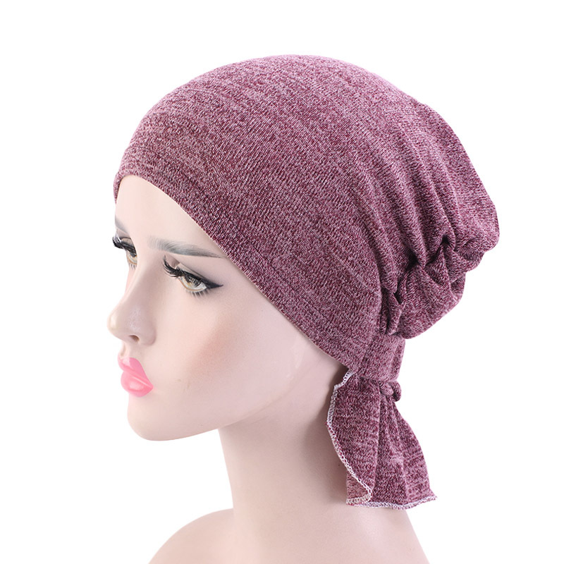Womens Muslim Hijab Stretchy Cotton hat Turban Hair Caps Cover Hair Loss Head Scarf Wrap Pre-Tied Headwear Strech Hair Styling