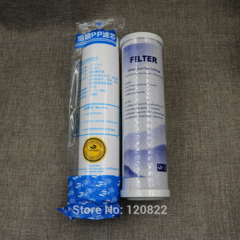 Free Shipping 10 inch Universal Water Filter Cartridge Activated Carbon CTO Carbon Block Filter Water + PP Cotton Filter