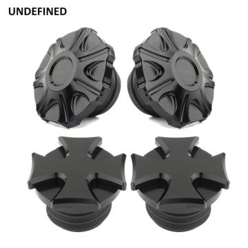 Motorcycle Tank Cap Cross Vented Fuel Gas Caps Black for Harley Sportster 883 1200 XL Touring Road King Dyna Softail 1996-later