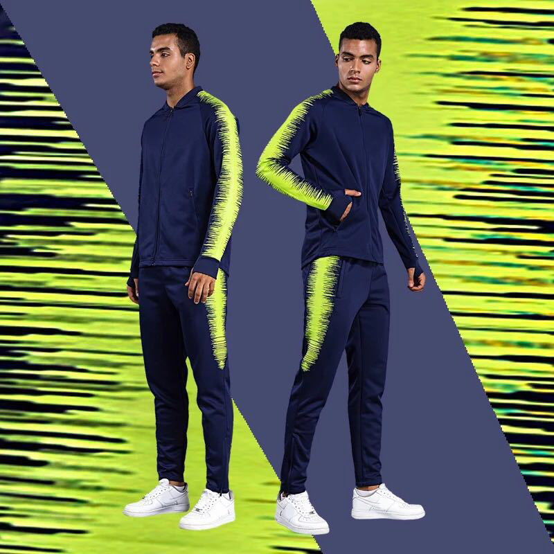 New 2019 Jogging Sports Clothing Men Soccer Training Jacket Pants Sports Suits Winter Wear Running Football Training Tracksuit
