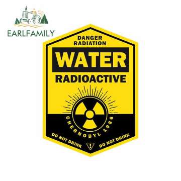 EARLFAMILY 13cm x 9.3cm WATER RADIOACTIVE Car Sticker DO NOT DRINK Decal Waterproof Window Accessories