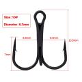 50Pcs Fishing Hook Stainless Steel Treble Overturned Hooks Fishing Tackle Round Bend Treble For Bass Fish Tackle Tools