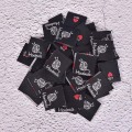 50pcs DIY Flag Labels For Garment Sewing Accessories Woven Handmade With Love Cat Sewing Machine Clothing Labels Embossed Tags
