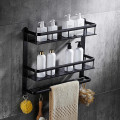 Bathroom black shelf aluminum bathroom corner shelf bathroom holder shower room basket bathroom accessories MH8510B