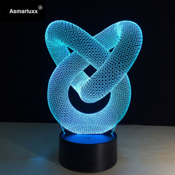 Abstract Circle Spiral Bulbing 3D LED Light Hologram Illusions 7 Colors Change Decor Lamp Best Night Light Gift For Home Deco