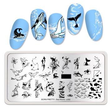 Nail Art Stamping Plate Ocean Theme Stamping Template Nail Art Image Plate Stencil Stainless Steel Printing Tools