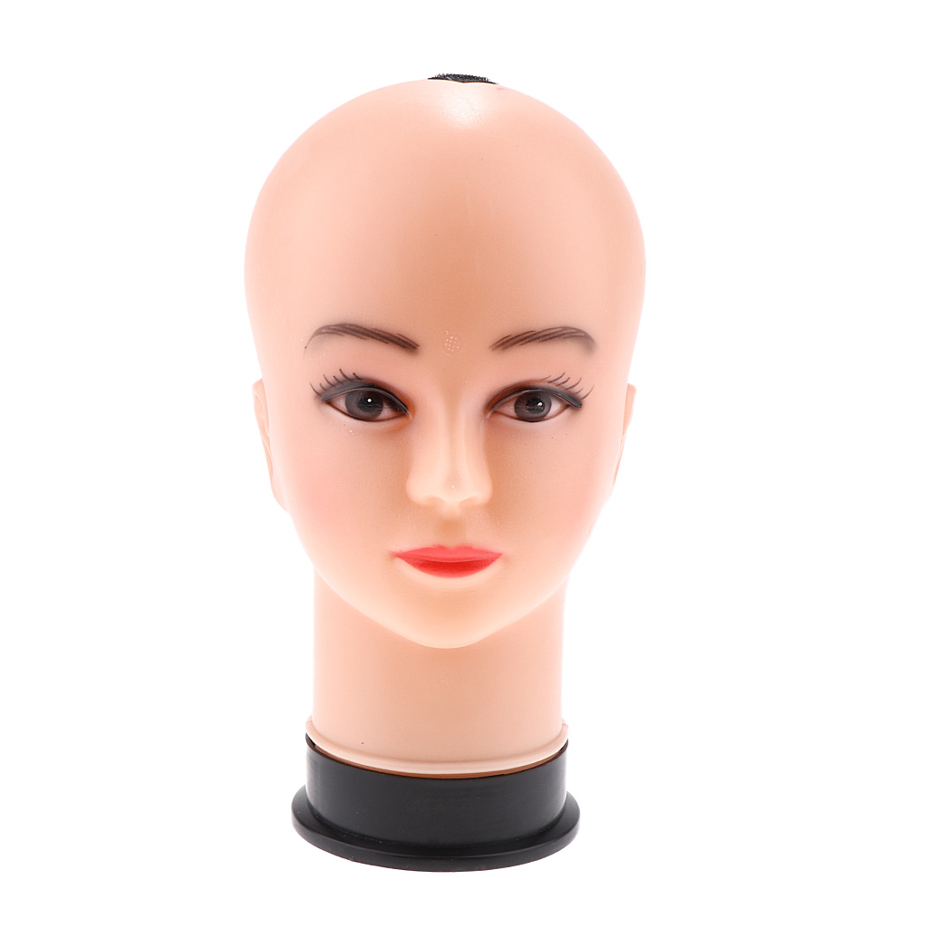 21 Inch Bald Female Cosmetology Mannequin Head Model with Tripod Stand Holder Set for Wigs Making Display Styling